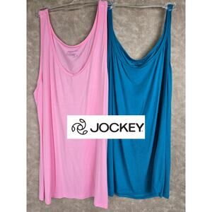 2 Jockey Elance Supersoft Camisole Tank Cami XL Modal
Pink Teal